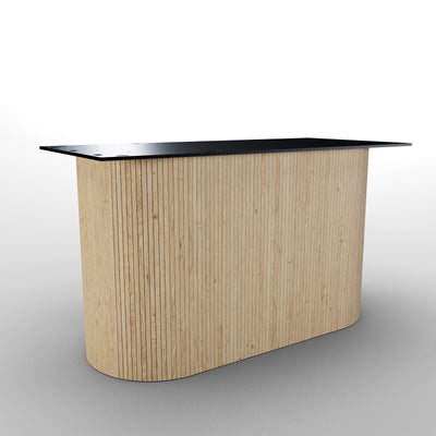 Ovale Holzsäule aus Eiche-Stäbchenholz