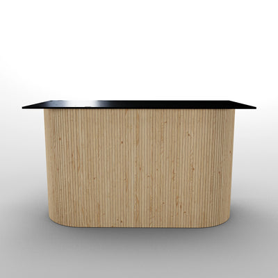 Ovale Holzsäule aus Stäbchenholz, Eiche