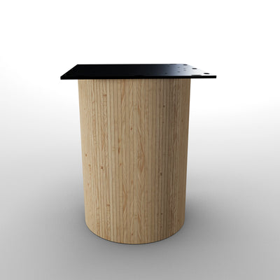 Runde Holzsäule aus Eiche-Stäbchenholz