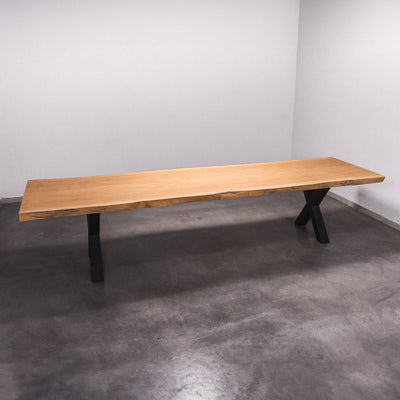 Baumscheiben Gartentisch Sapelli - 370 x 110 x 7 cm