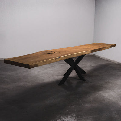 Baumscheiben Esstisch Iroko - 360 x 70 x 7 cm