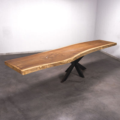 Baumscheiben Esstisch Iroko - 370 x 70 x 7 cm