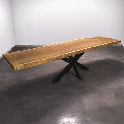 Baumscheiben Gartentisch Iroko - 300 x 85 x 7 cm