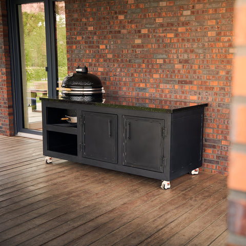 Outdoor-Küche mit Granitplatte - Geeignet für Kamado BBQ