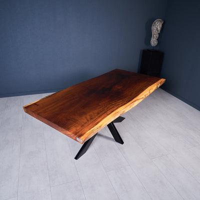 Baumscheiben Esstisch Iroko - 205 x 95 x 6,5 cm