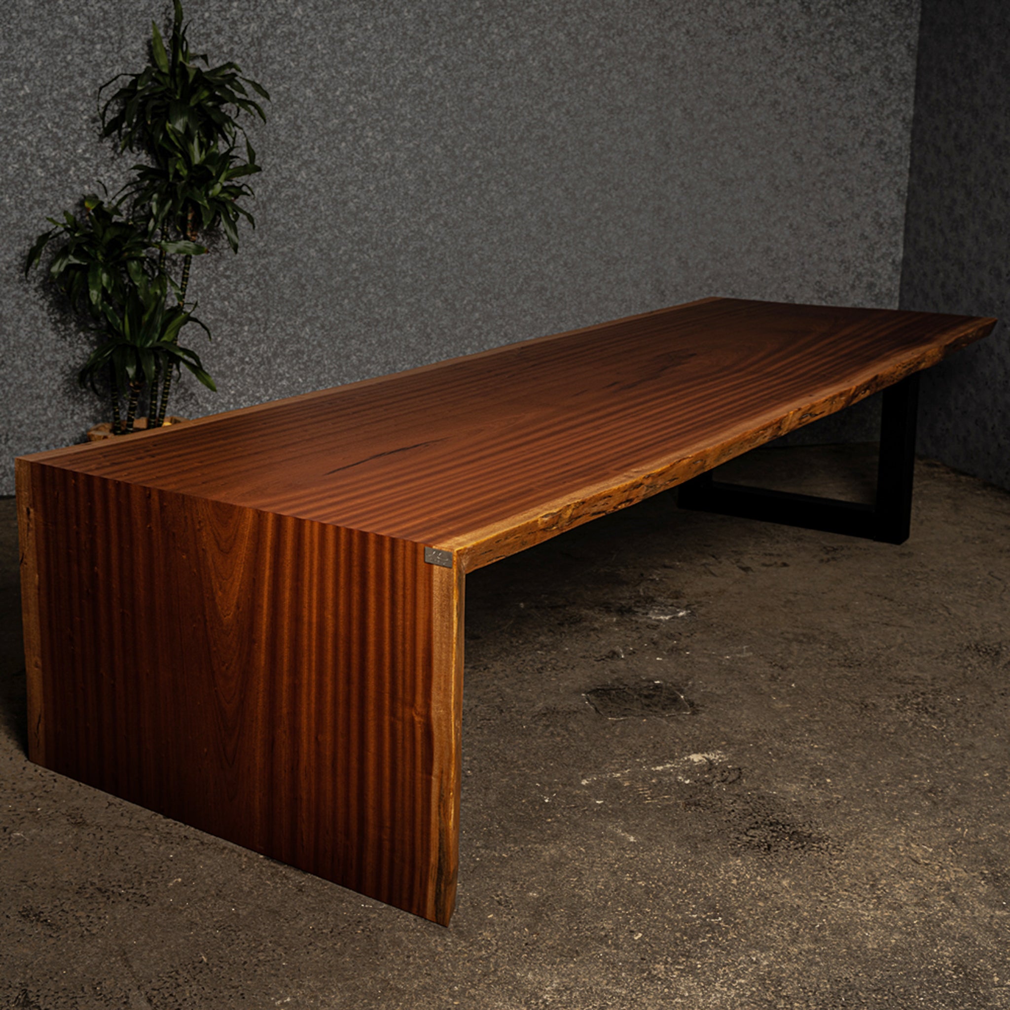 Baumscheiben Konferenztisch Sapelli - 348 x 120 x 7 cm
